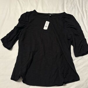 White House black market ruche 3/4 sleeve top